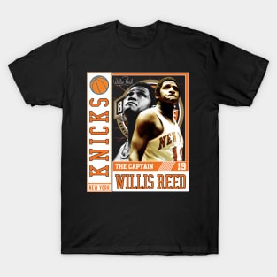 Willis Reed The Captain Basketball Legend Signature Vintage Retro 80s 90s Bootleg Rap Style T-Shirt